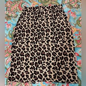 ANTHROPOLOGIE Maeve LEOPARD print ZIP BACK stretch MINI pencil skirt SIZE XS